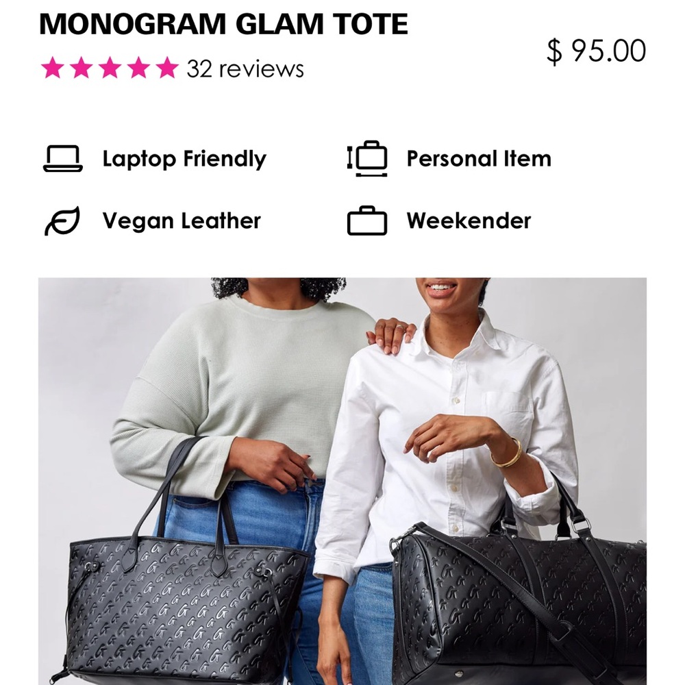 Glamaholic Monogram Glam Tote